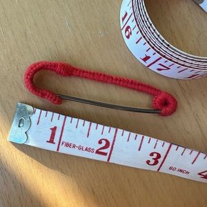 EILEEN FISHER Red Yarn Covered Pin